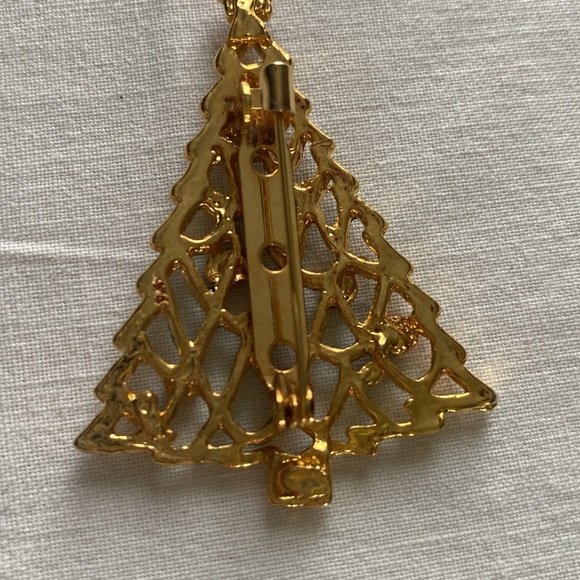 JJ Jonette downhill sled brooch and Vintage Christmas tree brooch . - Picture 7 of 8